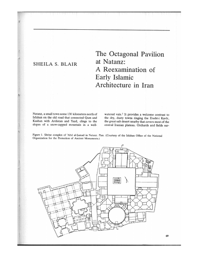 The Octagonal Pavillion at Natanz: A Reexamination of Early Islamic Architecture in Iran