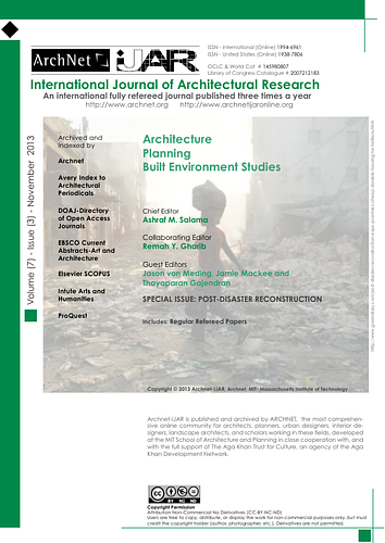 IJAR, vol. 7 - Issue 3 - November 2013: Cover and Table of Contents