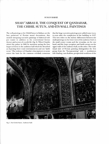 Shah 'Abbas II, the Conquest of Qandahar, the Chihil Sutun, and Its Wall Paintings