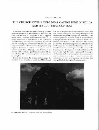The Church of the Cuba near Castiglione di Sicilia and Its Cultural Context