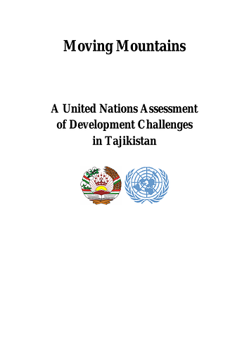 From the Executive Summary:<br/>"In consultation with the Government and national and international NGOs, the UN System in Tajikistan initiated this assessment in early 2003, as the first step in designing a framework for the UN’s development assistance for 2005 to 2009. This assessment has been closely linked to the 2002 Poverty Reduction Strategy Paper and the MDG report, and is the outcome of a joint process involving all twelve member organizations of the UN family resident in Tajikistan, 2 eight non-resident agencies and key Government and NGO partners."