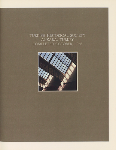 Turkish Historical Society - From the Award Monograph Architecture and Community, featuring the recipients of the 1980 Aga Khan Award for Architecture.