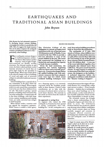 Earthquakes and Traditional Asian Buildings