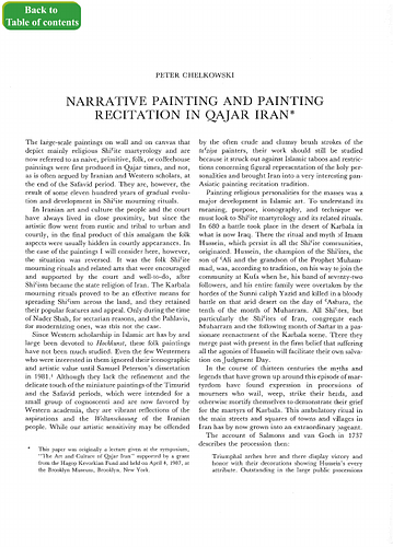 Narrative Painting and Painting Recitation in Qajar Iran