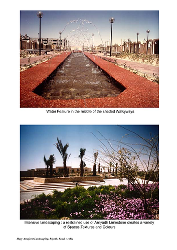 Diplomatic Quarter Landscaping and Al-Kindi Plaza - For the Aga Khan Award for Architecture nomination procedures, architects are requested to submit several layers of documentation including photography. These images supplement the slides and digital images also submitted. 