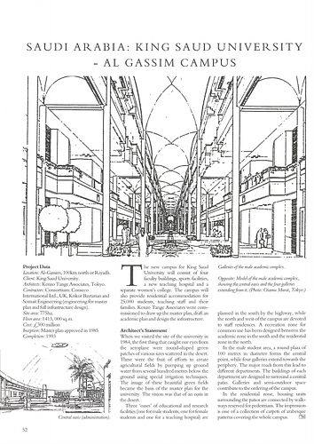Riyadh  - An article in Mimar: Architecture in Development, an  international architecture magazine focusing on architecture in the developing world and related issues of concern.