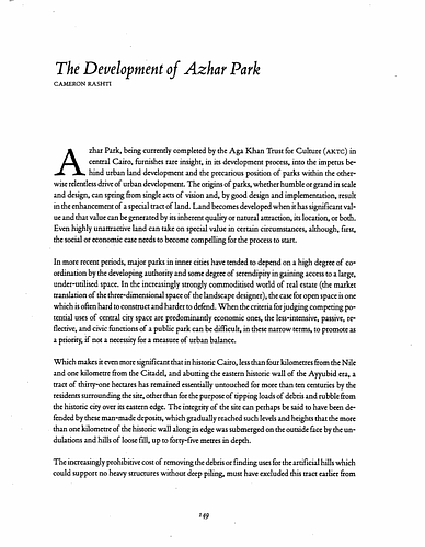The Development of Azhar Park