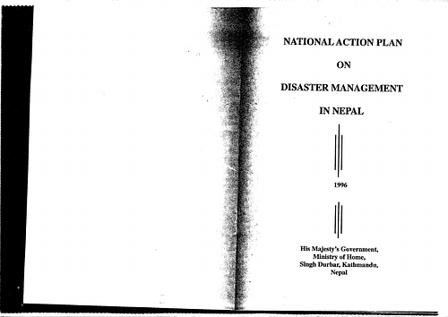 The National Action Plan on Disaster Management includes 4 sections on disaster preparedness, disaster response, disaster reconstruction and rehabilitation, and disaster mitigation.