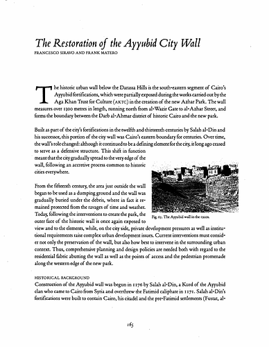 The Restoration of the Ayyubid City Wall