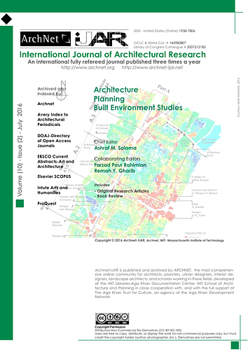 Farzad Pour Rahimian - <span style="font-family: Helvetica; font-size: 12px;">IJAR is an interdisciplinary scholarly online publication of architecture, planning, and built environment studies. The journal aims at establishing a bridge between theory and practice in the fields of architectural and design research, and urban planning and built environment studies. The journal has two international boards; advisory and editorial. The range of knowledge and expertise of the boards members ensures high quality scholarly papers and allows for a comprehensive academic review of contributions that span wide spectrum of issues, methods, theoretical approach and architectural and development practices.&nbsp;</span><br style="font-family: Verdana, Arial, Helvetica, sans-serif; font-size: 11.2px;"><div><span style="font-family: Helvetica; font-size: 12px;"><br></span></div><div><span style="font-family: Helvetica; font-size: 12px;"><br></span></div>