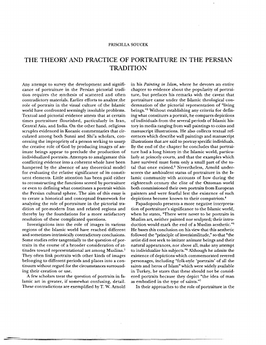 The Theory and Practice of Portraiture in the Persian Tradition