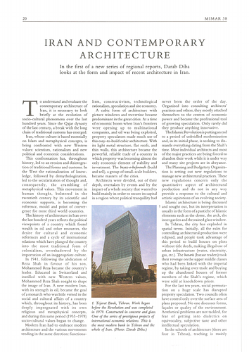 Regional Report: Iran and Contemporary Architecture