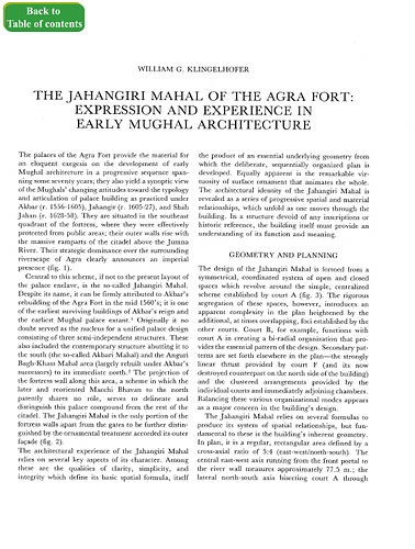 The Jahangiri Mahal of the Agra Fort: Expression and Experience in Early Mughal Architecture
