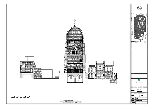 Tarabay al-Sherif Conservation: Long section, drawing after conservation