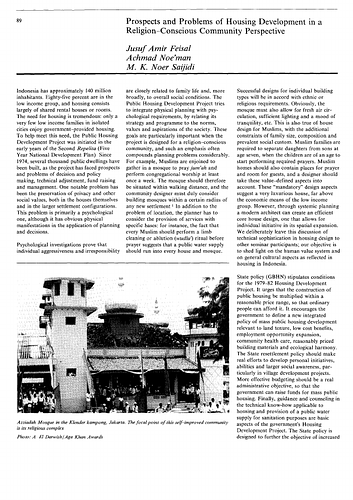 Essay in "Housing: Process and Physical Form" proceedings of Seminar Three in the series Architectural Transformations in the Islamic World. Held in Jakarta, Indonesia, March 26-29, 1979.