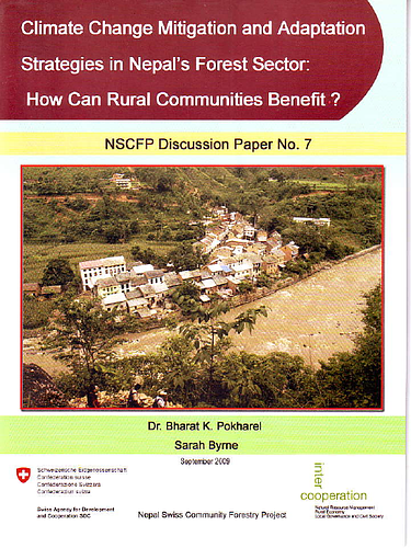 From the Introduction:<br/><br/>"This paper outlines options for rural communities to participate in climate change mitigation and adaptation activities in the forest sector in Nepal. We look at the various institutional barriers that would need to be overcome, as well as the existing institutional opportunities, particularly in relation to tenure rights."