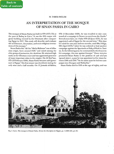 An Interpretation of the Mosque of Sinan Pasha in Cairo