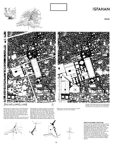 Maydan-i Imam - This book represents over twelve years of Klaus Herdeg's work on the architecture of Iran and Turkistan.  The principle purpose is to illustrate and explicate selected buildings, spaces, and city fabrics, rather than to give a traditonal historical account of them.  While the analysis of form and its associated meanings is primarily visual, the accompanying text for each example further refines the comprehension of a building or a city  by positioning it within its cultural context.  Throughout, there is a deliberate interplay of monumental public structures with their symbolic significance and the urban tissue surrounding them.  Thus, an Islamic city is addressed in its entirety.  Over one hundrerd photographs carry the central message.