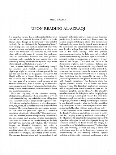 Upon Reading al-Azraqi