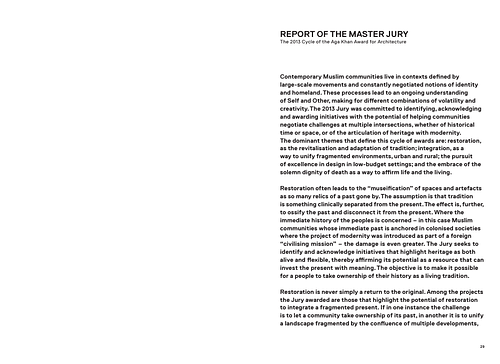Report of the 2013 Award Master Jury