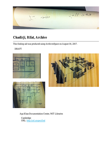 R. Chadirji draft finding aid w/images of drawings
