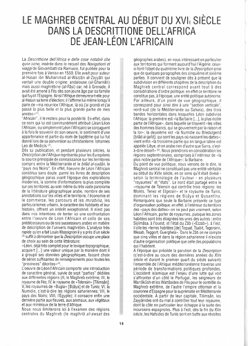 Le Maghreb central au début du XVIe siècle dans la Descrittione dell'Africa de Jean-Léon L'Africain