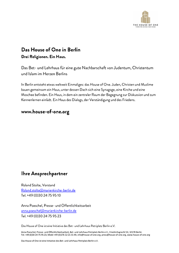 Das House of One in Berlin. Drei Religionen. Ein Haus.