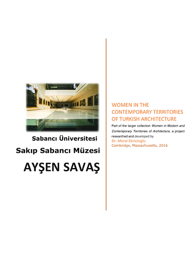 Ayşen Savaş Project Briefs: Sabanci University, Sakıp Sabancı Müzesi