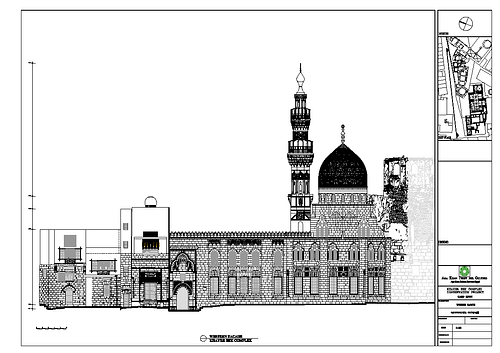 Amir Khayrbak Funerary Complex Restoration - This drawing documents the work of the Aga Khan Historic Cities Programme in Cairo as part of the urban regeneration process undertaking in Darb al-Ahmar. The drawing is a CAD file that has been converted to PDF.