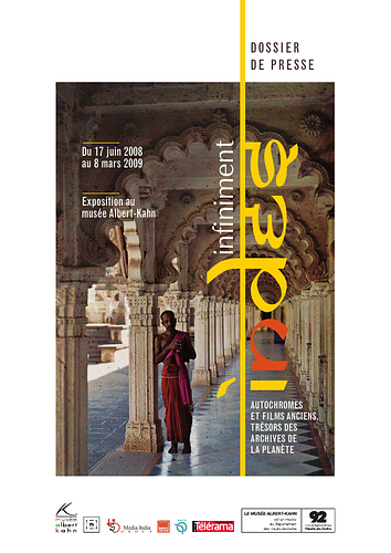Dossier De Presse for "Infinement Indes," an exhibition of photographs and films on India at Le Musée Albert-Kahn, running from 17 June, 2008 to 8 March, 2009.