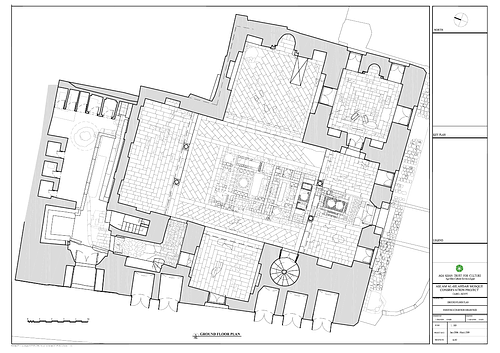Amir Aslam al-Silahdar Funerary Complex Conservation - This drawing documents the work of the Historic Cities Programme in Cairo. The drawing is a CAD file converted to PDF.