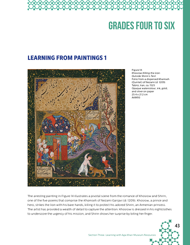 Patricia Bentley - Resources for Grades 4 to 6 on learning from paintings, three-dimensional objects, and the performing arts.<br>