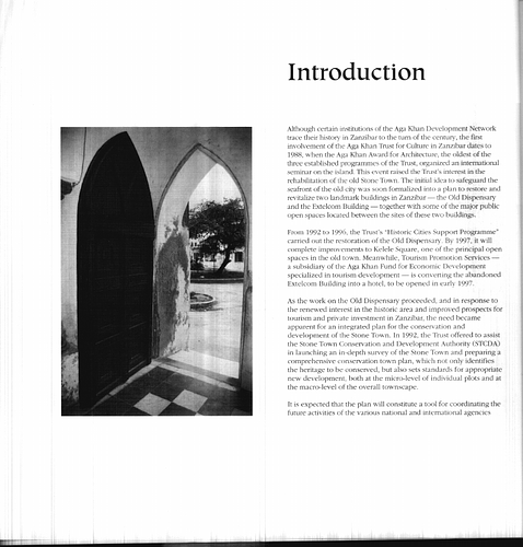 Introduction [Zanzibar: A Plan for the Historic Stone Town]