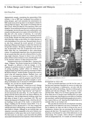 Urban Design and Context in Singapore and Malaysia
