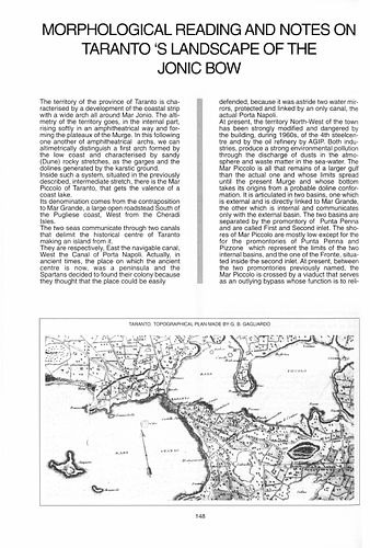 Morphological Reading and Notes on Taranto 's Landscape of the Jonie Bow