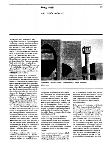 Essay in Architecture Education in the Islamic World, proceedings of Seminar Ten in the series Architectural Transformations in the Islamic World.  Held in Granada, Spain, April 21-25, 1986.