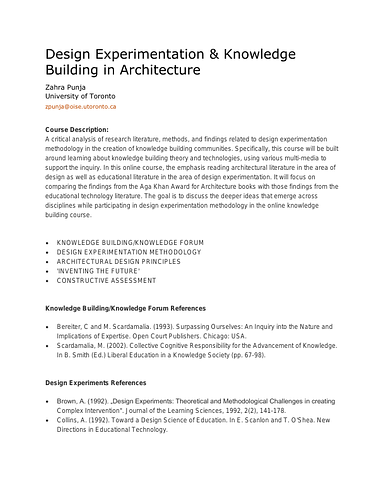 Design Experimentation & Knowledge Building in Architecture