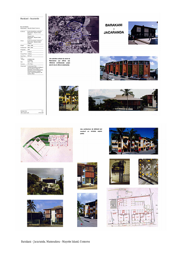 Barakani - Jacaranda - Presentation panels are drawings, images, and text graphically prepared by the architect and submitted to the Aga Khan Award for Architecture during the later round of the Award cycle. The portfolios are kept in the Aga Khan Trust for Culture Library for consultation purposes.