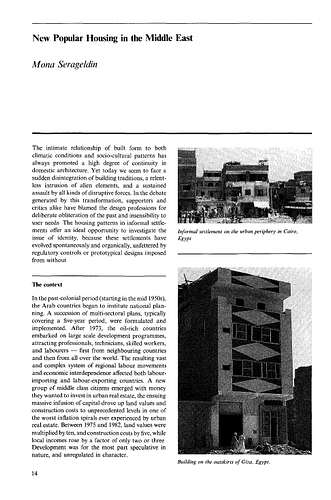 Essay in Architecture and Identity, proceedings from a regional seminar organised by the Aga Khan Award for Architecture held in Kuala Lumpur, Malaysia, in 1983.