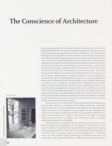 The Conscience of Architecture