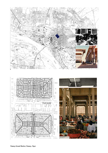 Niamey Grand Market - Drawings submitted to the Aga Khan Award for Architecture by the architect of the project as part of the nomination shortlist process.