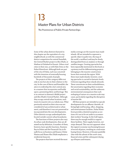 Master Plans for Urban Districts: The Prominence of Public-Private Partnerships