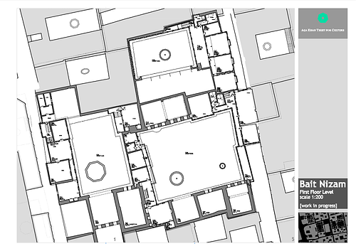 Beit Nizam Restoration: Plan, first floor level, existing conditions