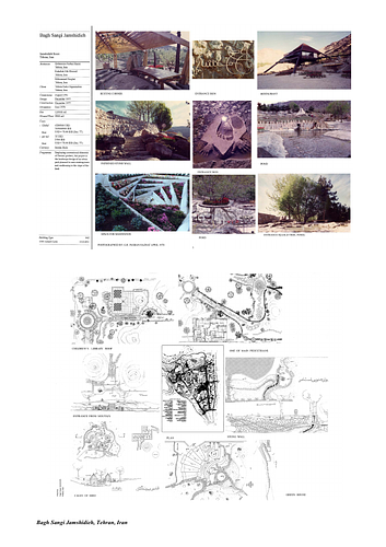 Bagh-e-Ferdowsi - Presentation panels are drawings, images, and text graphically prepared by the architect and submitted to the Aga Khan Award for Architecture during the later round of the Award cycle. The portfolios are kept in the Aga Khan Trust for Culture Library for consultation purposes.