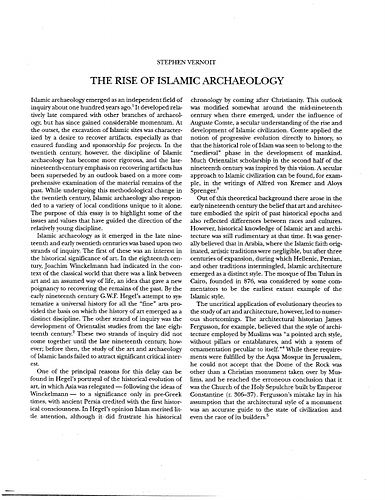 The Rise of Islamic Archaeology
