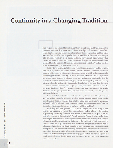 Continuity in a Changing Tradition
