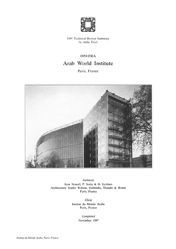 Institut du Monde Arabe On-site Review Report