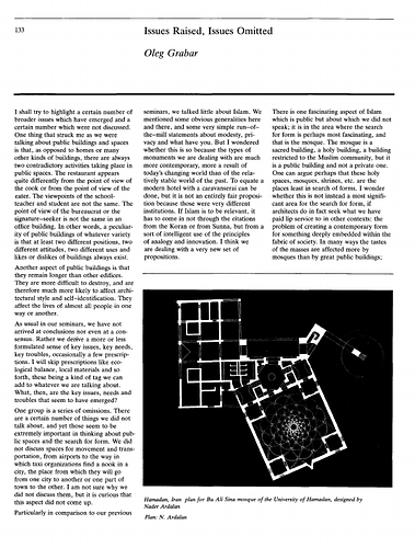 Oleg Grabar - Essay in Places of Public Gathering in Islam, proceedings of Seminar Five in the series Architectural Transformations in the Islamic World. Held in Amman, Jordan, May 4-7, 1980.