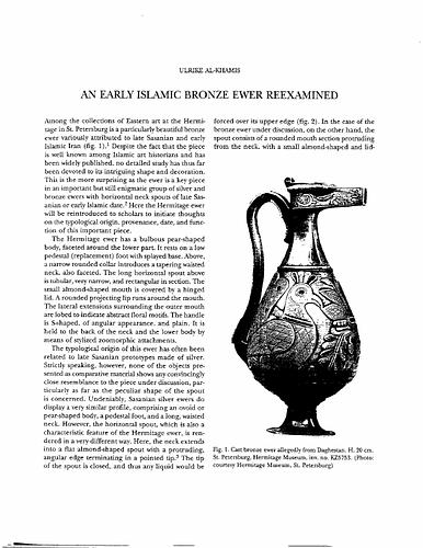 An Early Bronze Ewer Reexamined
