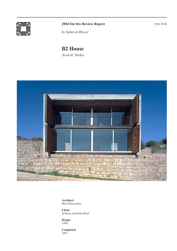 B2 House On-site Review Report